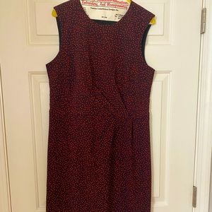 Ann Taylor black, red dress size 12. Crew neck, zip-back closure.